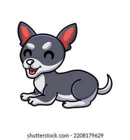 Cute chihuahua dog cartoon lying down