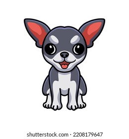 Cute chihuahua dog cartoon sitting