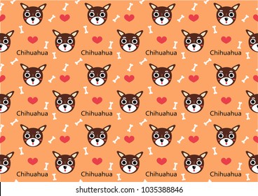 cute chihuahua dog seamless pattern vector.love pet concept