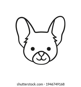 Cute chihuahua face. Dog head icon. Hand drawn isolated vector illustration in doodle style on white background