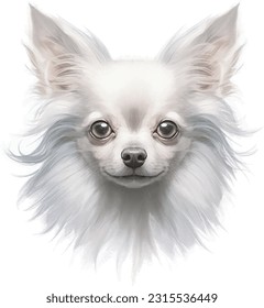 cute chihuahua on white background