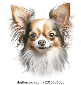 cute chihuahua on white background