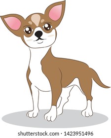 Cute Chihuahua Puppy Cartoon. Vector illustration for Kids.