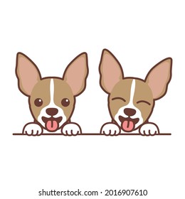 Cute chihuahua puppy cartoon, vector illustration