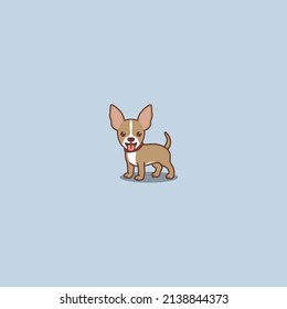 Cute chihuahua puppy cartoon, vector illustration