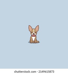 Cute chihuahua puppy cartoon, vector illustration