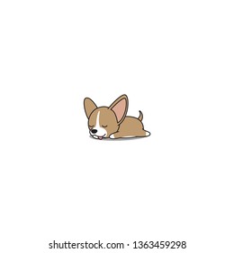 Cute chihuahua puppy sleeping icon, vector illustration