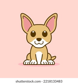 Cute Chihuahua Sitting Down Illustration