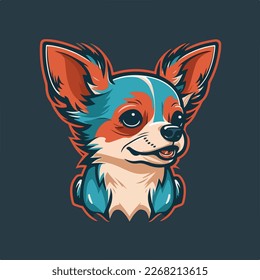 Cute Chihuahua Vector Logo Icon Sports Mascot flat illustration