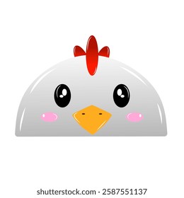 cute chiken vector, cartoon chiken face, drawing chiken face easy and simple. Cute chiken vector design illustration. Farm animals vector