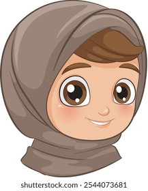 Cute child with big eyes and headscarf