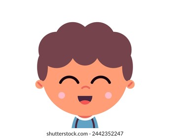 Nettes Kind und Junge Charakter Portrait des Kindes flache Vektor-Illustration isoliert auf weißem Hintergrund.
