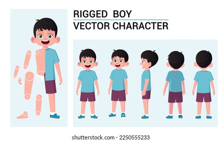 Cute Child Character Creation Set with Movable Body Parts For Animation Premium Illustration