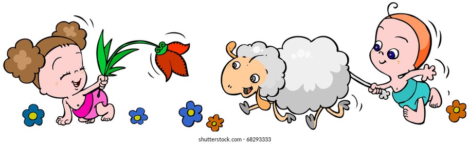 Cute child characters.