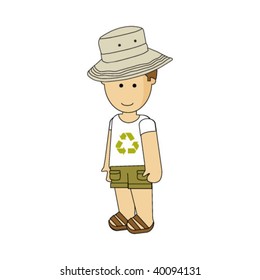 CUTE CHILD IN COSTUME ILLUSTRATION. Vector file.