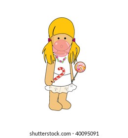 CUTE CHILD IN COSTUME ILLUSTRATION. Vector file.