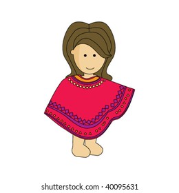 CUTE CHILD IN COSTUME ILLUSTRATION. Vector file.