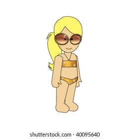 CUTE CHILD IN COSTUME ILLUSTRATION. Vector file.