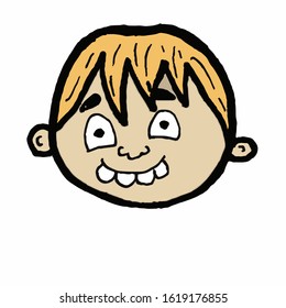 cute child emoji. just head. this is a vector.