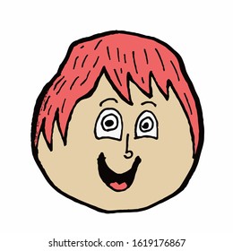 cute child emoji. just head. this is a vector.