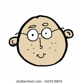 cute child emoji. just head. this is a vector.