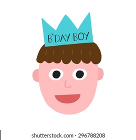 Cute child face.party,
