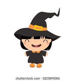 cute child halloween character vector