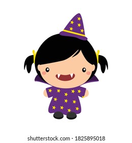 cute child halloween character vector