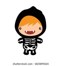 cute child halloween character vector