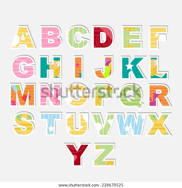 Cute Child Like Alphabets Vector Stock Vector (Royalty Free) 228670525 ...