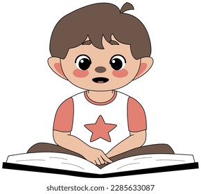 Cute Child Reading The Book
