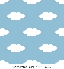 Cute child seamless pink background with clouds pattern . Seamless  design for fabric, cover, banner, interior, children's clothing, print for packaging cosmetics, gift packaging