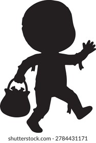 Cute child trick treating