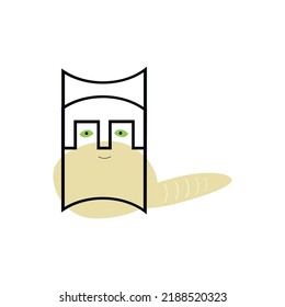 Cute childish abstract cat icon.