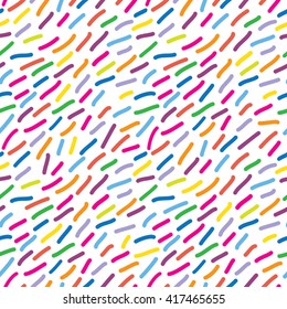 Cute childish crayon lines. Abstract lines.Hand painted seamless lines pattern. Abstract lines in rainbow.