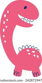 Cute Childish Dinosaur Vector Illustration