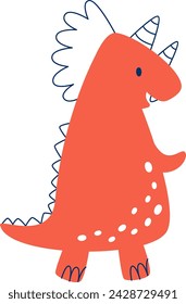 Cute Childish Dinosaur Vector Illustration