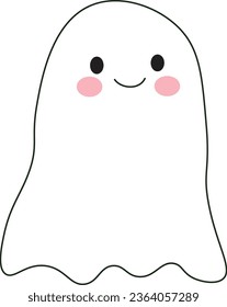 Cute childish ghosts. Funny spooky characters for kids. For halloween celebration.