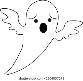 Hermosos fantasmas infantiles. Caracteres graciosos y espeluznantes para los niños. Para la celebración de Halloween.