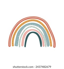 Niedliche kindische Illustrationen mit abstrakter Vollfarbe Regenbogen. Einfache Vektor-Clipart-Illustration auf weißem Hintergrund isoliert