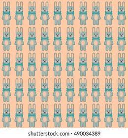 Cute childish pattern with rabbits. Pattern can be used for wallpapers, pattern fills, web page backgrounds, surface textures, textile, wrapping