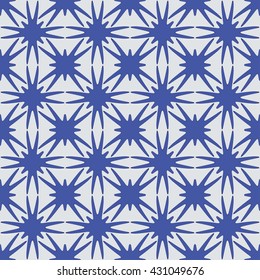 Cute childish seamless background abstract graphic ornament pattern with repeating blue splashes on the light background. Vector eps illustration