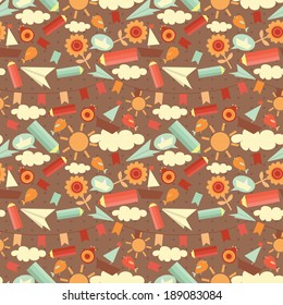 cute childish seamless background, vector illustration