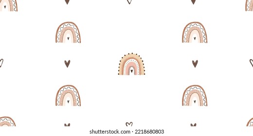 adorable patrón sin costura infantil con arcos de boho, carpintería de hadas, textil, patrón de ropa