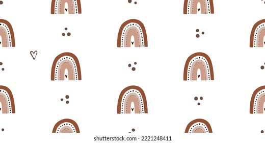 adorable patrón sin costura infantil con arcos de boho, carpintería de hadas, textil, patrón de ropa