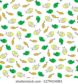 Cute childish seamless pattern with colored fishes. for fabric, textile design,paper wrapper .
