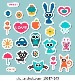 Cute childish stickers