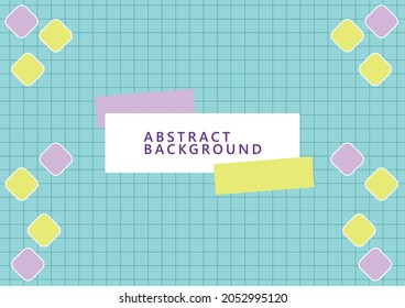 Cute and childish style background. Pastel rounded rhombuses within a plaid light blue background with a text slot in the middle.