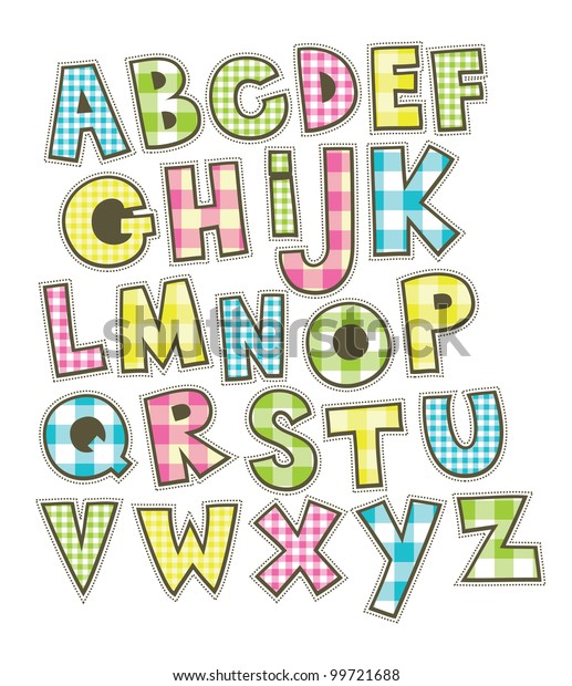 Cute Childlike Alphabet Vector Illustration Stock Vector (royalty Free 