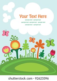cute childlike magic meadow. vector illustration
